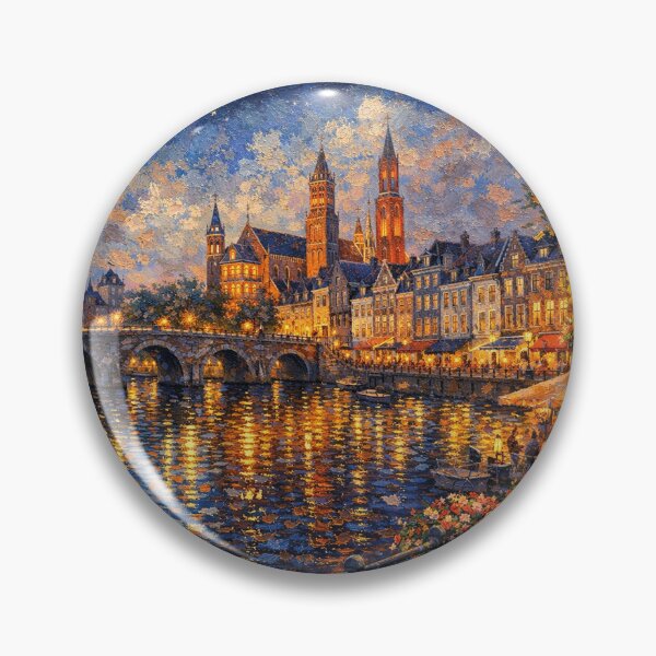 Item preview,  Maastricht by night painting, the Netherlands – A Beautiful place in Europe. designed and sold by GalleryKauffeld.