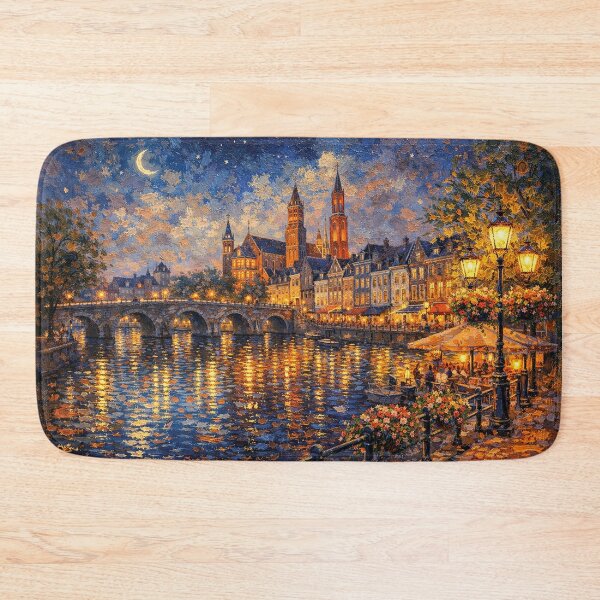 Item preview,  Maastricht by night painting, the Netherlands – A Beautiful place in Europe. designed and sold by GalleryKauffeld.
