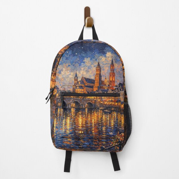 Item preview, Maastricht by night painting, the Netherlands – A Beautiful place in Europe. designed and sold by GalleryKauffeld.