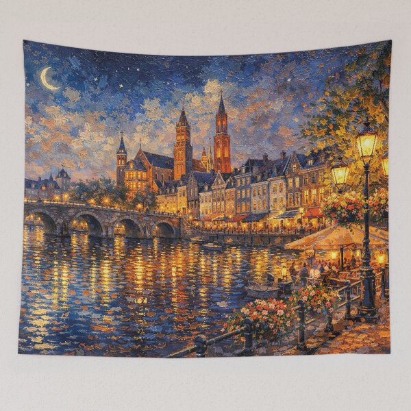 Item preview,  Maastricht by night painting, the Netherlands – A Beautiful place in Europe. designed and sold by GalleryKauffeld.