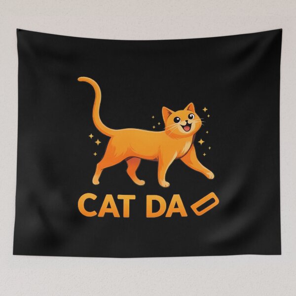 Item preview, Cute Orange Cat 'CAT DA' Funny Animal Art designed and sold by OlyvieArt.