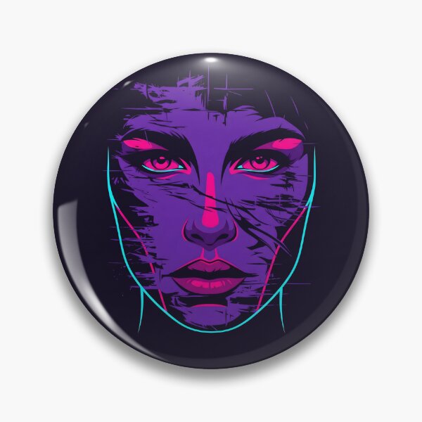 Item preview, Glitch Art Cyberpunk Female Face Portrait designed and sold by MarCinu Art.
