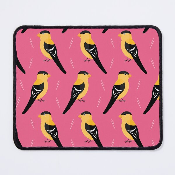Item preview, American goldfinches on pink designed and sold by reneesillus.