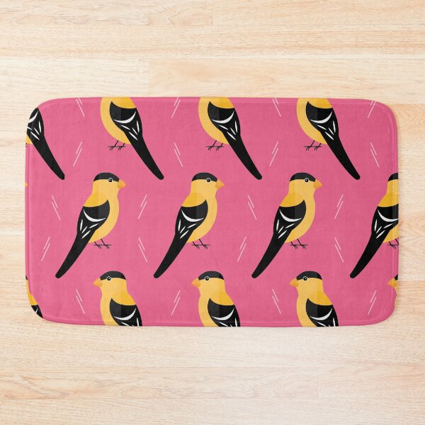 Item preview, American goldfinches on pink designed and sold by reneesillus.
