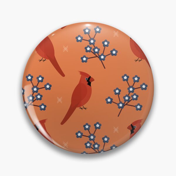 Item preview, Red cardinals on orange designed and sold by reneesillus.