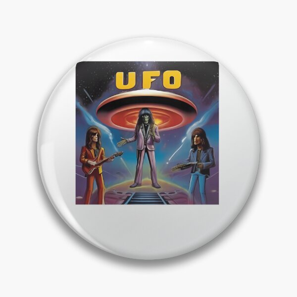 Item preview, Dressed Rock Musicians Standing Beneath Glowing Alien Spaceship designed and sold by Anas2627.