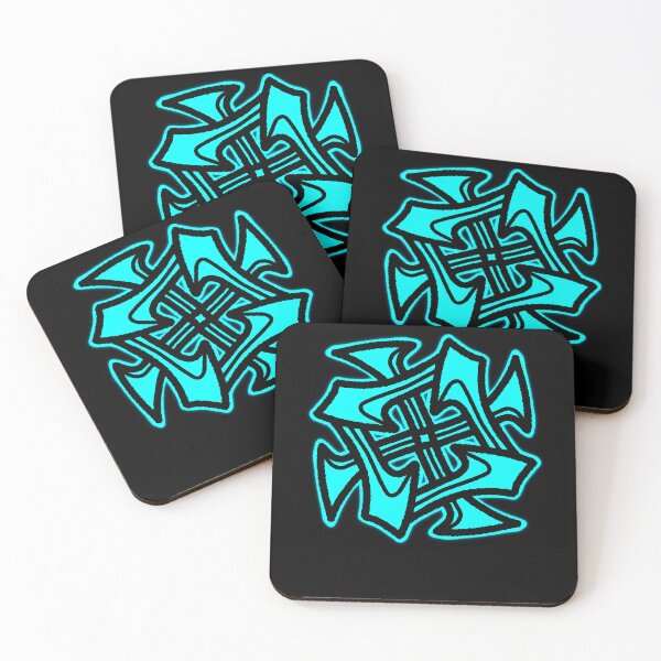 Item preview, Glowing Cyan Sharp Blade Symbol With Complex Geometric designed and sold by Anas2627.