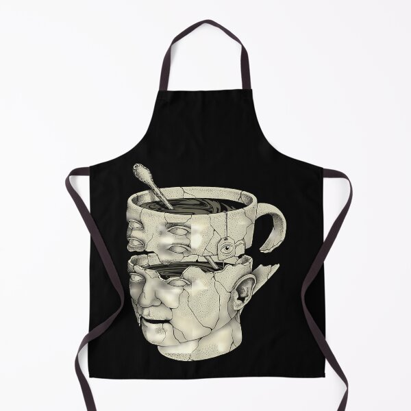 Item preview, Surreal Cracked Ceramic Coffee Cup Revealing Human Facial Features And Floating Spoon designed and sold by Anas2627.