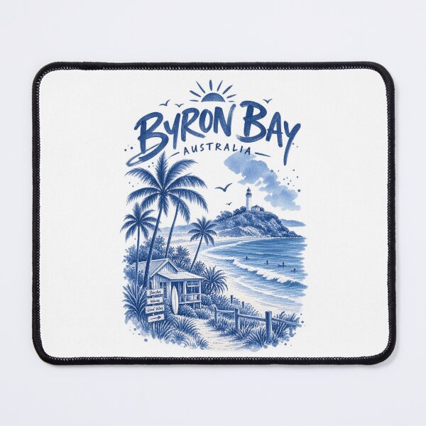 Item preview, Byron Bay Australia Lighthouse Beaches Waves Good Vibes Coastal Surf Retro designed and sold by Yellowriversss.