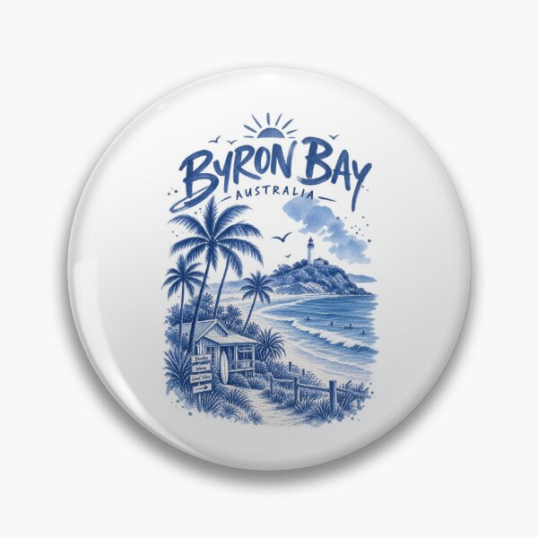 Item preview, Byron Bay Australia Lighthouse Beaches Waves Good Vibes Coastal Surf Retro designed and sold by Yellowriversss.