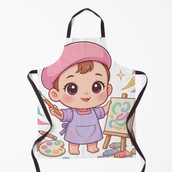 Item preview, Cute Chibi Baby Artist Painting Sticker designed and sold by ChibiPCStudio.