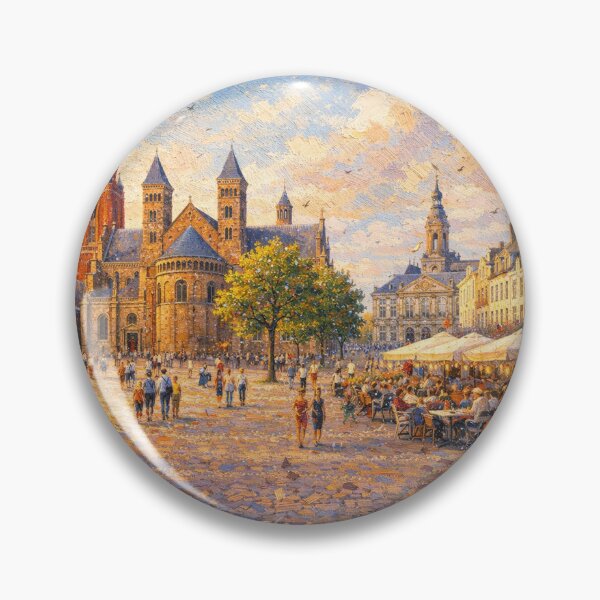 Item preview, A painting of Vrijthof in Maastricht, the Netherlands – A Beautiful place in Europe. designed and sold by GalleryKauffeld.