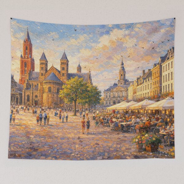 Item preview, A painting of Vrijthof in Maastricht, the Netherlands – A Beautiful place in Europe. designed and sold by GalleryKauffeld.
