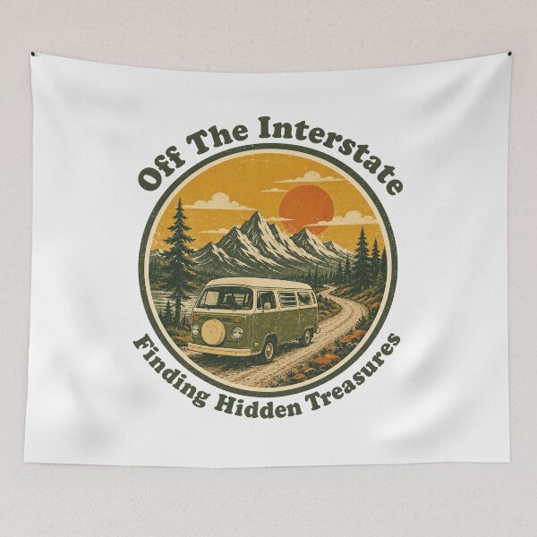 Item preview, Vintage Off The Interstate Retro Road Trip Aesthetic Graphic T-shirt designed and sold by BeardWave.
