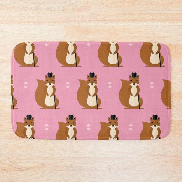 Item preview, Squirrels with hat and stick on pink designed and sold by reneesillus.
