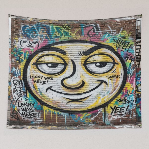 Item preview, The Lenny Face emoticon graffiti wall art designed and sold by Solomon-Ent-144.