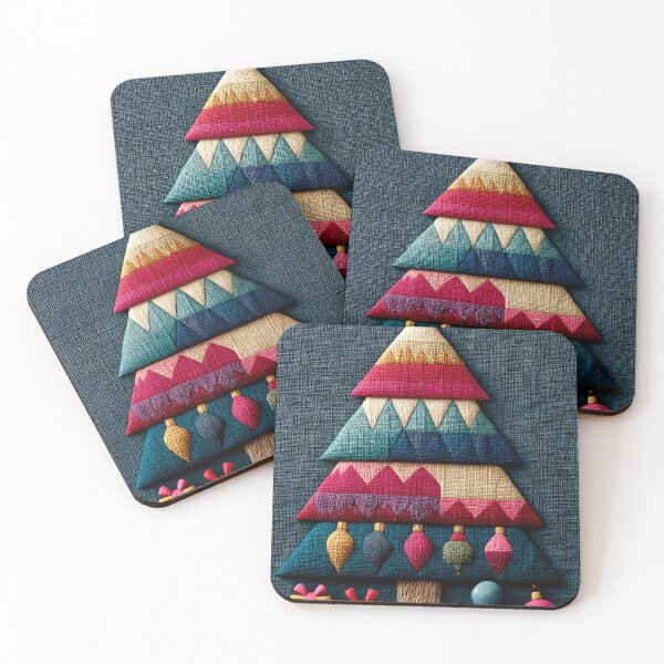 Item preview, Geometric Fabric Style Christmas Tree Art designed and sold by colorful-white.