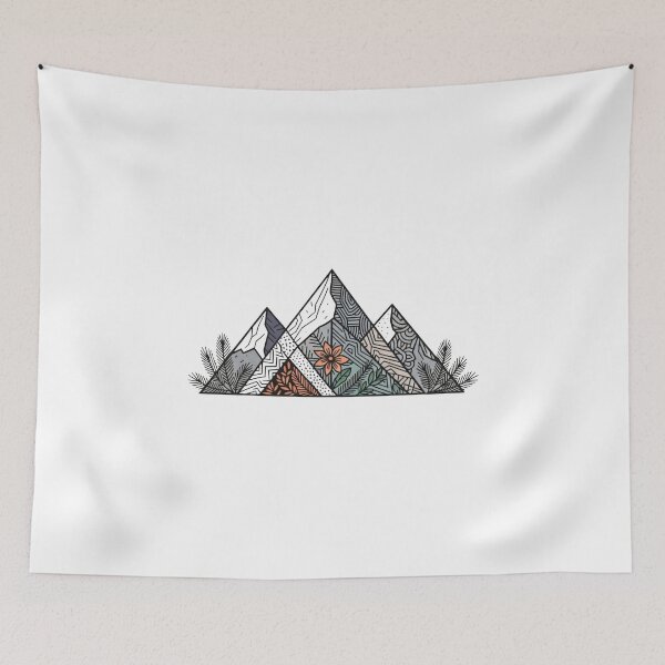 Item preview, Boho Art - Geometric Mountain  Botanical Line Art designed and sold by Dzblack.