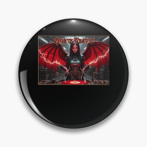 Item preview, Red Winged Demon Woman Holding Electric Sparks Over DJ Turntable designed and sold by Vorzon55Lounge.