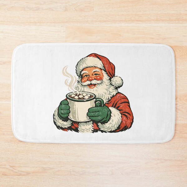 Item preview, Vintage Santa Hot Cocoa – Retro 1960s Christmas Badge Screen Print Holiday Gift  designed and sold by Artycom.