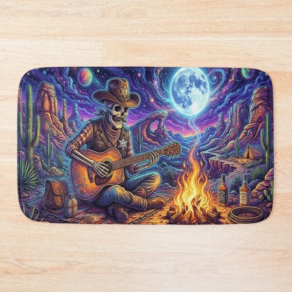 Item preview, Psychedelic Cowboy Skeleton Serenade designed and sold by Solomon-Ent-144.