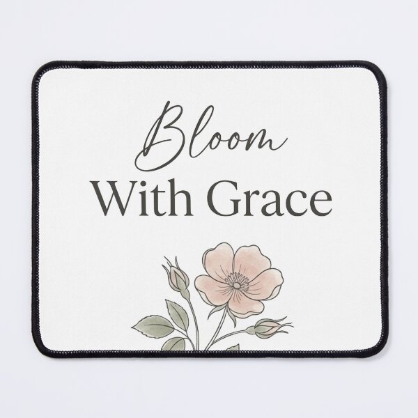 Item preview, Bloom With Grace Minimalist Botanical Quote Art designed and sold by NuYaArt.