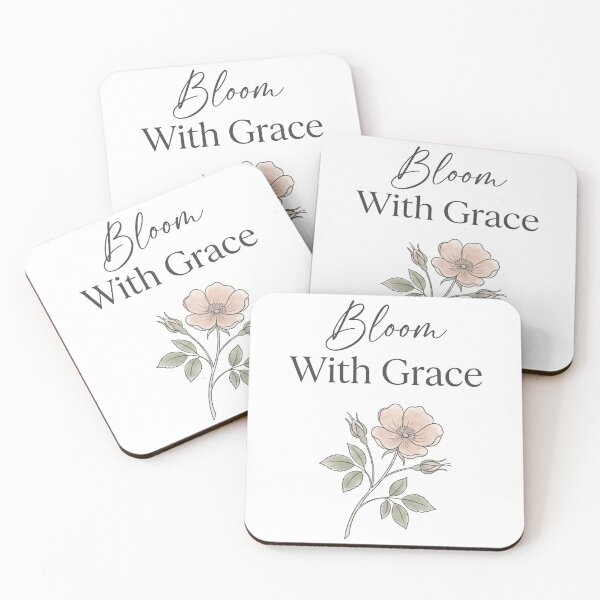 Item preview, Bloom With Grace Minimalist Botanical Quote Art designed and sold by NuYaArt.
