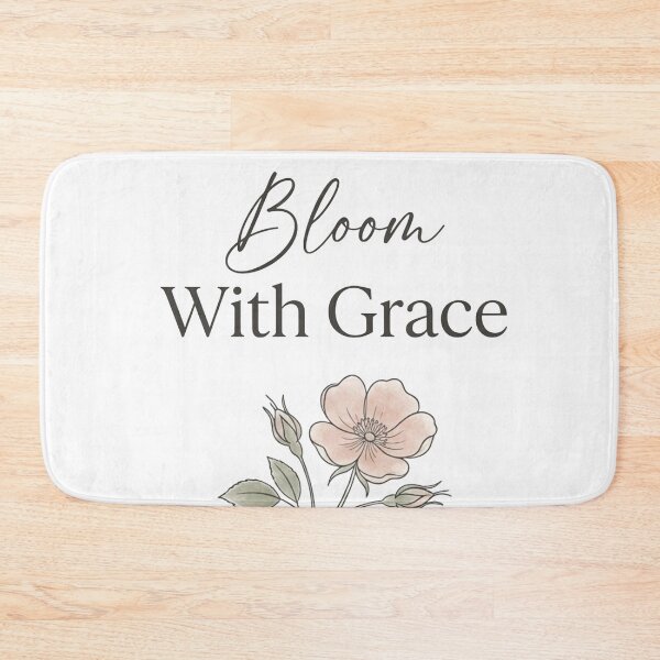 Item preview, Bloom With Grace Minimalist Botanical Quote Art designed and sold by NuYaArt.
