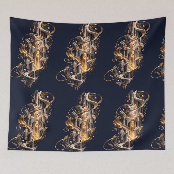 Item preview, Amber Descent Floating City Cosmic Architecture Sci-Fi Art designed and sold by CSterling11.