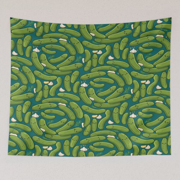 Item preview, A Seamless Pattern of Cute Cartoon Pickles and Garlic designed and sold by Solomon-Ent-144.