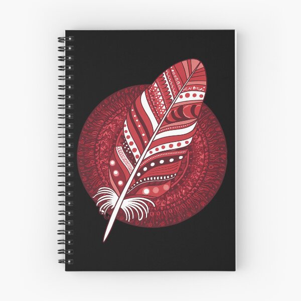 Item preview, Detailed Ornate Red Feather Placed Over Mandala Pattern designed and sold by IZZO CREATIVE STUDIO.