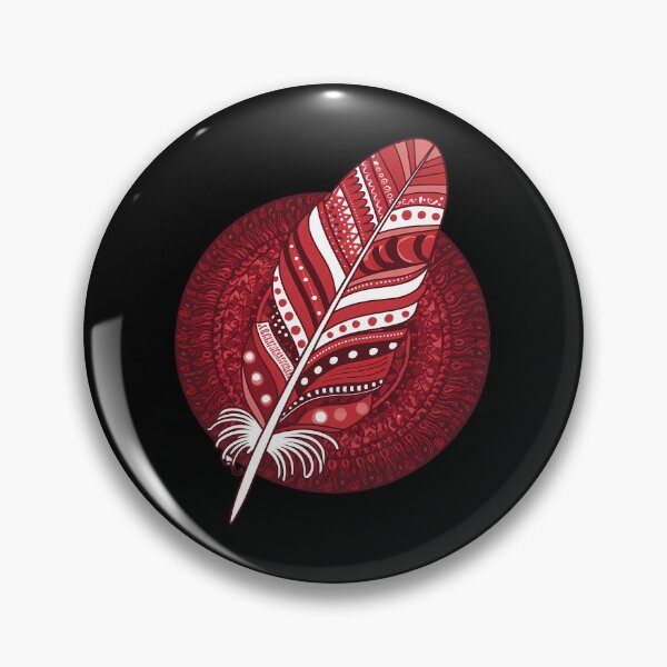 Item preview, Detailed Ornate Red Feather Placed Over Mandala Pattern designed and sold by IZZO CREATIVE STUDIO.