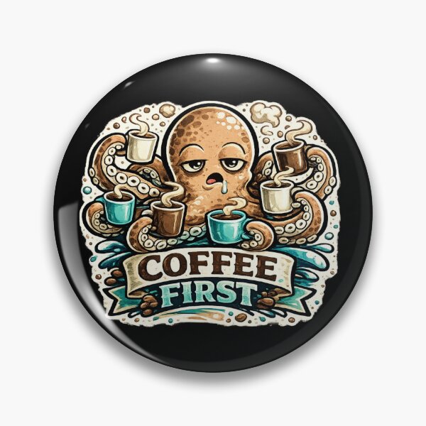 Item preview, Coffee First – Funny Octopus Coffee Lover Design designed and sold by ArtisticHeart21.
