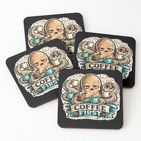 Item preview, Coffee First – Funny Octopus Coffee Lover Design designed and sold by ArtisticHeart21.