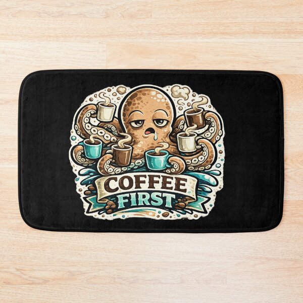 Item preview, Coffee First – Funny Octopus Coffee Lover Design designed and sold by ArtisticHeart21.