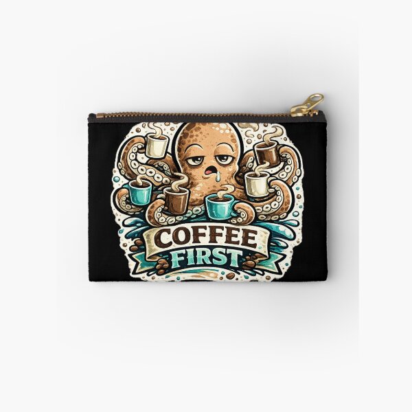 Item preview, Coffee First – Funny Octopus Coffee Lover Design designed and sold by ArtisticHeart21.