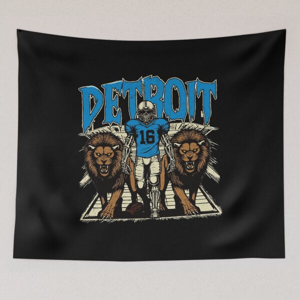 Item preview, Detroit Football Player with Lions Vintage Graphic designed and sold by LisaMarti16605.