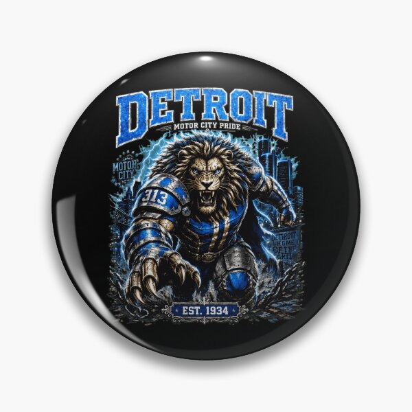 Aperçu de l'œuvre Graphique du guerrier Detroit Lion Motor City Pride créée et vendue par RoyParks37914.