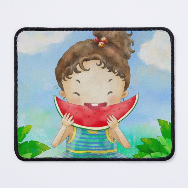 Item preview, Joyful Girl Eating Watermelon in Summer designed and sold by tammist.
