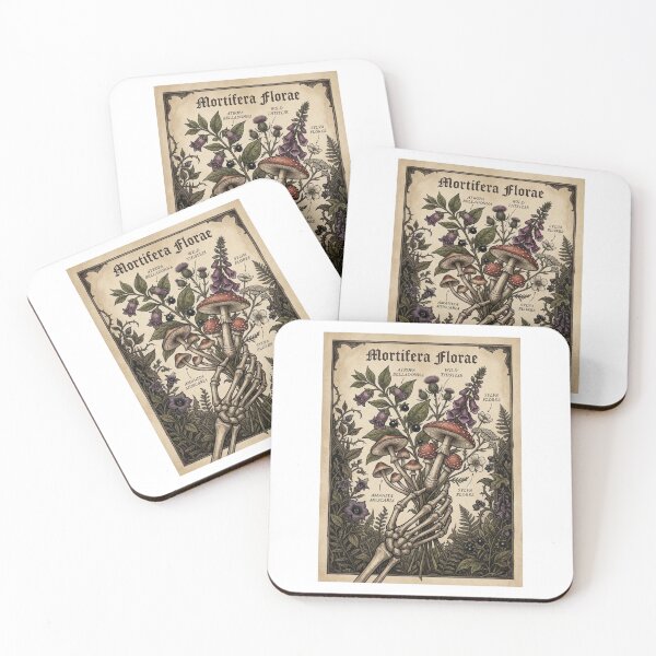 Item preview, Dark Academia Botanical Skeleton Hand Wild Mushrooms Gothic Flora designed and sold by KreatoLab.