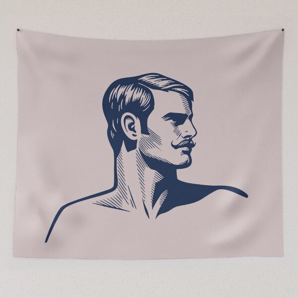Item preview, Classic Handsome – Bold Minimalist Linocut Portrait designed and sold by gayishdesign.