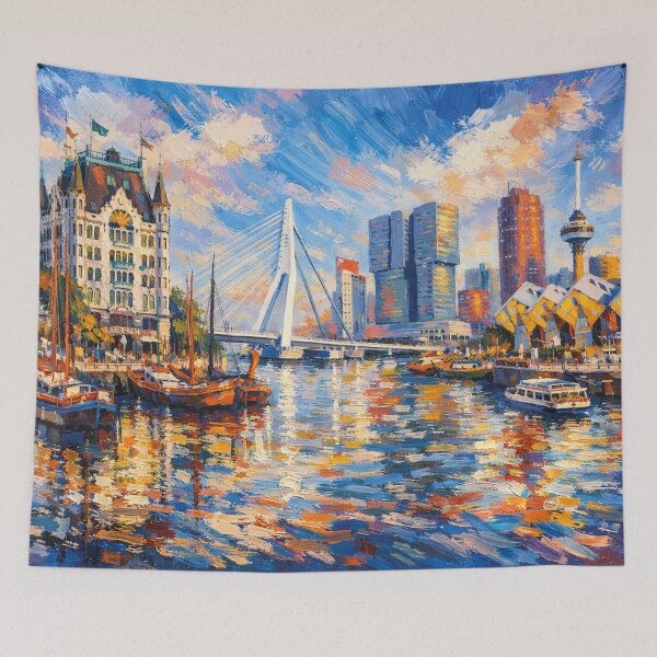 Aperçu de l'œuvre Un tableau de Rotterdam, aux Pays-Bas – Une belle ville d'Europe. créée et vendue par GalleryKauffeld.