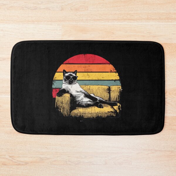 Item preview, Retro Sunglasses Cat on Couch Vintage Sunset Design designed and sold by OlyvieArt.