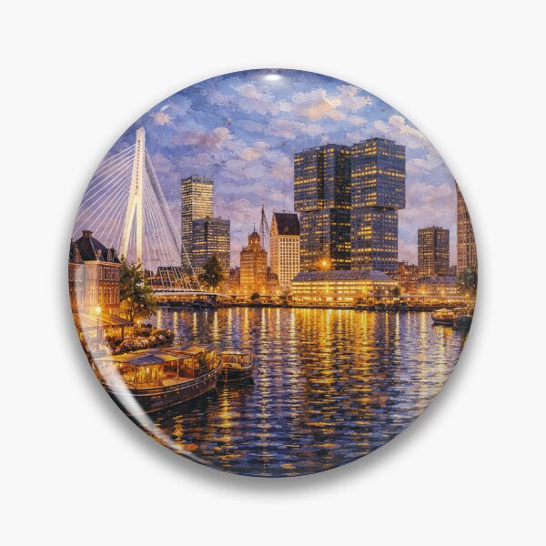 Item preview,  Rotterdam by night painting, the Netherlands – A Beautiful place in Europe. designed and sold by GalleryKauffeld.