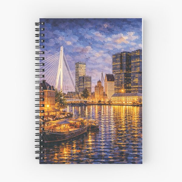 Item preview,  Rotterdam by night painting, the Netherlands – A Beautiful place in Europe. designed and sold by GalleryKauffeld.
