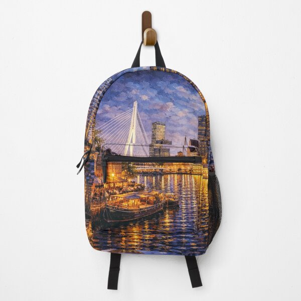Item preview, Rotterdam by night painting, the Netherlands – A Beautiful place in Europe. designed and sold by GalleryKauffeld.