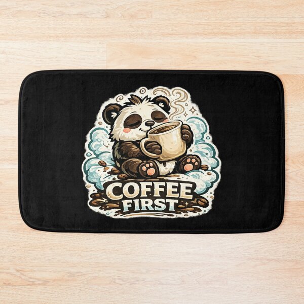 Item preview, Coffee First – Cute Panda Coffee Lover Design designed and sold by ArtisticHeart21.