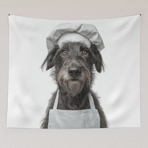 Item preview, Scottish Deerhound Chef Dog Funny Cooking Apron Hat Cute Pet Portrait designed and sold by LazyOwlStore.