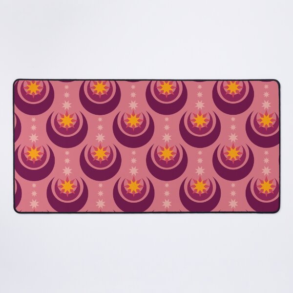 Item preview, Art Deco Moons and Stars - pink and burgundy celestial pattern designed and sold by Home Cyn Home.