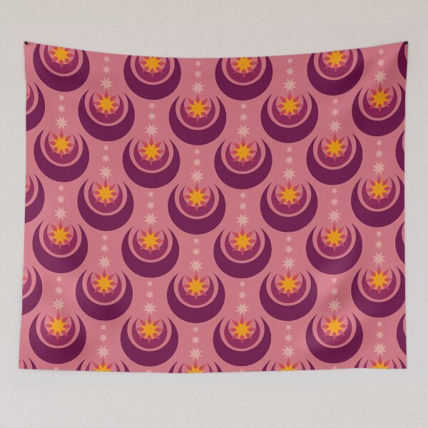 Item preview, Art Deco Moons and Stars - pink and burgundy celestial pattern designed and sold by Home Cyn Home.